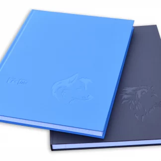 Set caiete studențești premium, A4, copertă cartonată, 112 file, cusut, culoare albastru și maro
