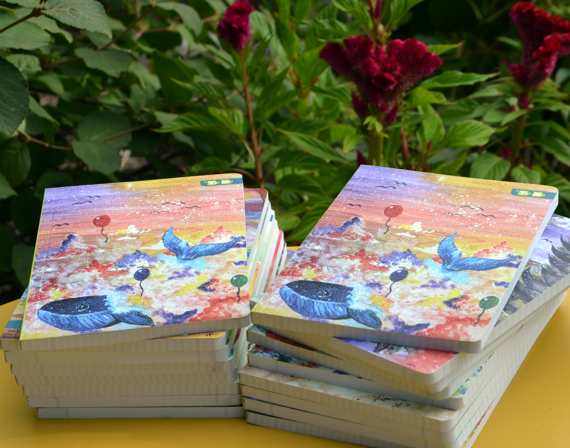 Caiet premium A5 „Culoare în ocean”, matematică, 80 file, cusut