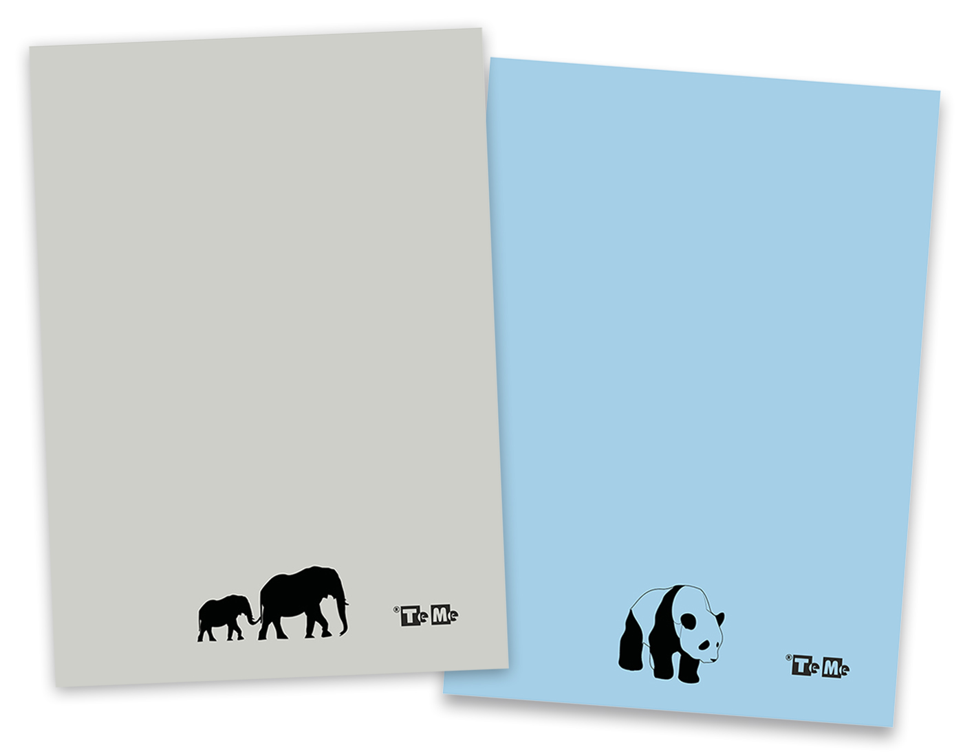 Set caiete TeMe studențești premium, A4, dictando și matematică, coperta brosată, 80 file, cusute, elefant și urs panda