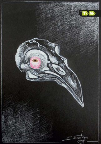 Caiet studențesc premium A4 „Raven skull”, dictando, 80 file, cusut